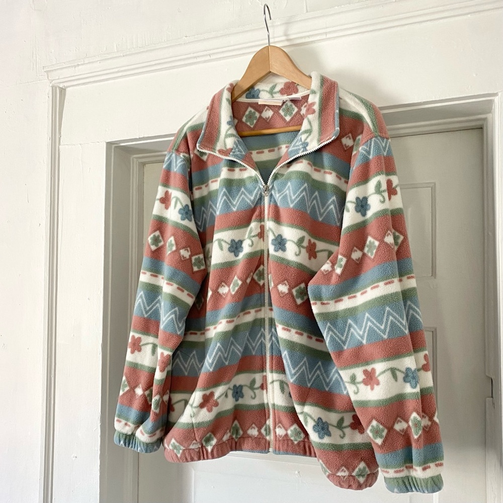 Patterned Fleece Jacket - Multicolor - Picture 4 of 4